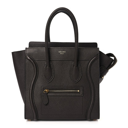 Celine Goatskin Micro Luggage Dark Taupe 1 of 10