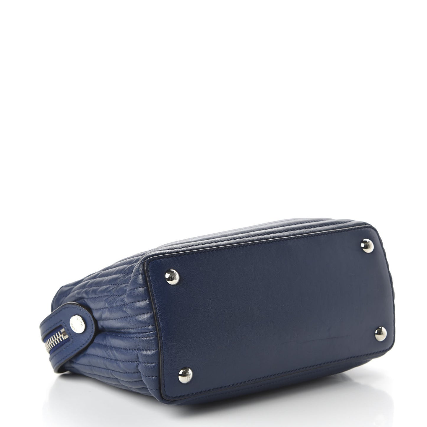 Shiny Nappa Trapuntata Small DotCom Click Chain Satchel Blue