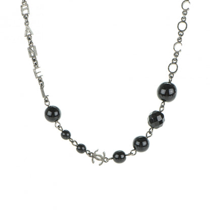 Chanel Ruthenium Bead CC Necklace Black 1 of 3