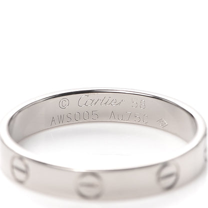 Cartier 18K White Gold 3.5mm LOVE Wedding Band Ring 58 8.25 4 of 4