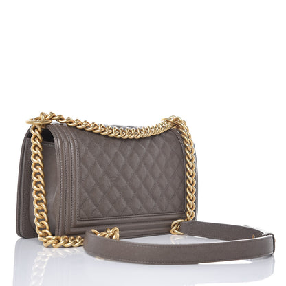 Chanel Caviar Quilted Medium Boy Flap Khaki 3 of 7