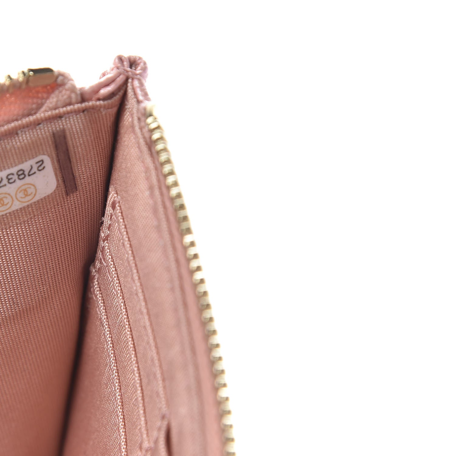 Chanel Iridescent Caviar Quilted Classic Zip Pouch Rose Pink 7 of 8