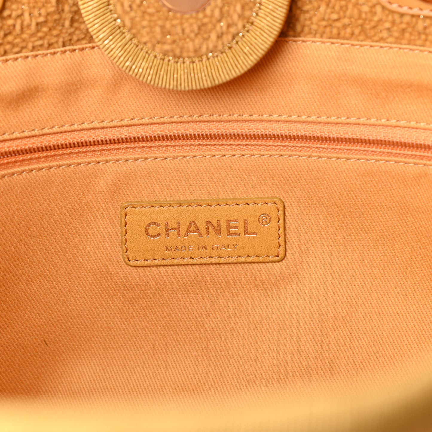 Lurex Canvas Small Deauville Tote Yellow