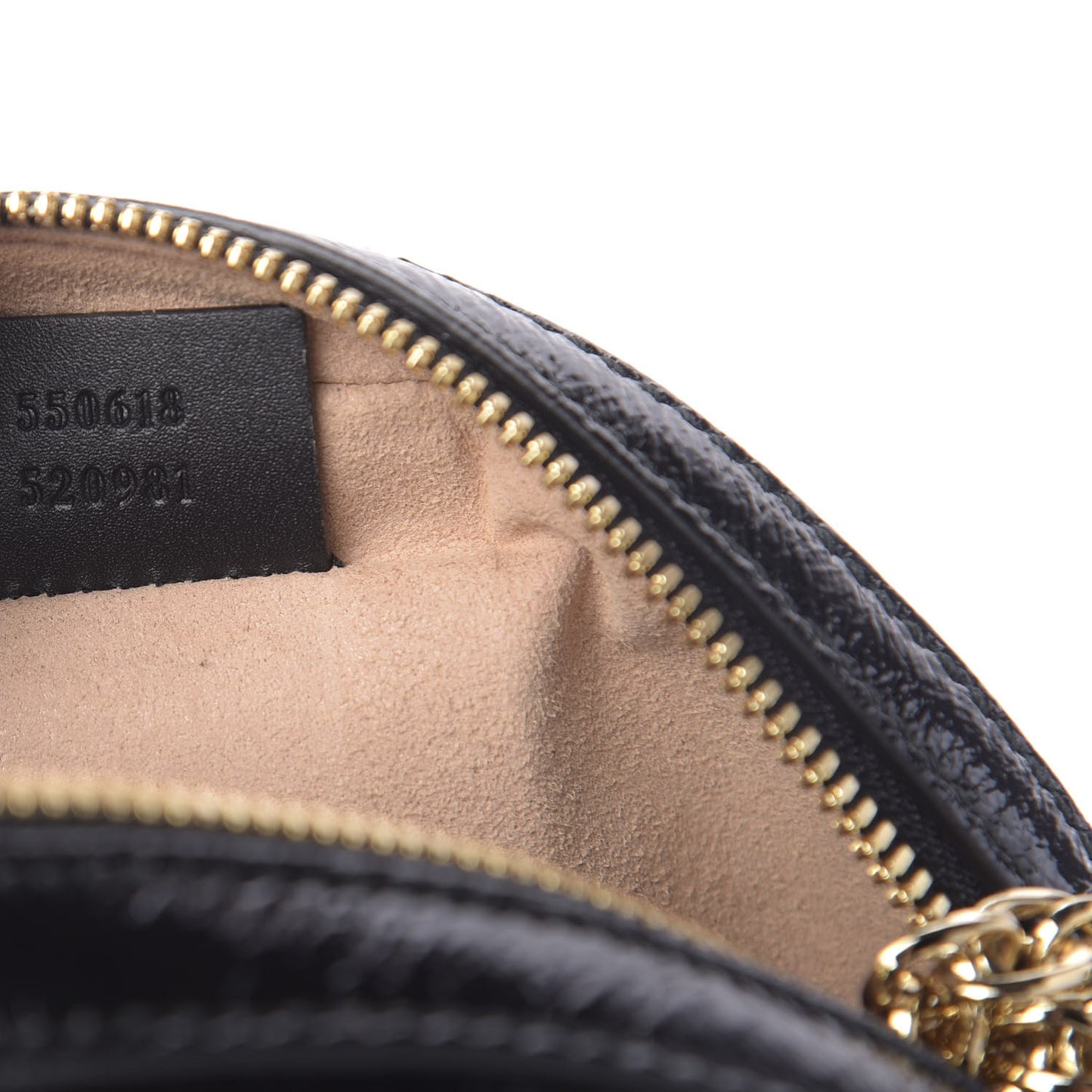 Suede Patent Web Mini Ophidia Round Shoulder Bag Black