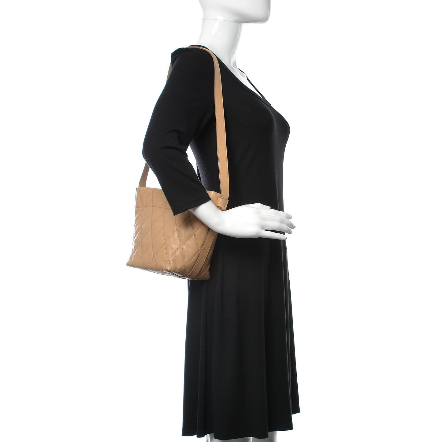 Lambskin Quilted Mini GV Bucket Bag Beige Camel