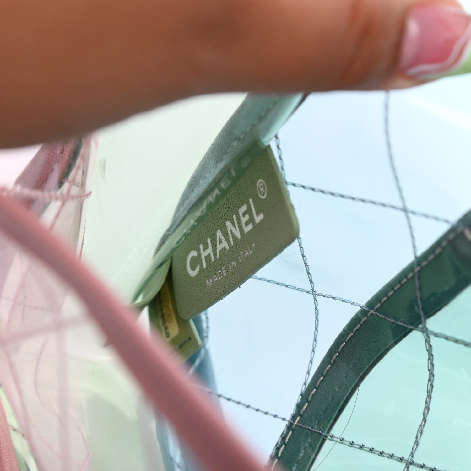 Chanel Lambskin PVC Quilted Medium Coco Splash Flap Blue Green 6 of 11