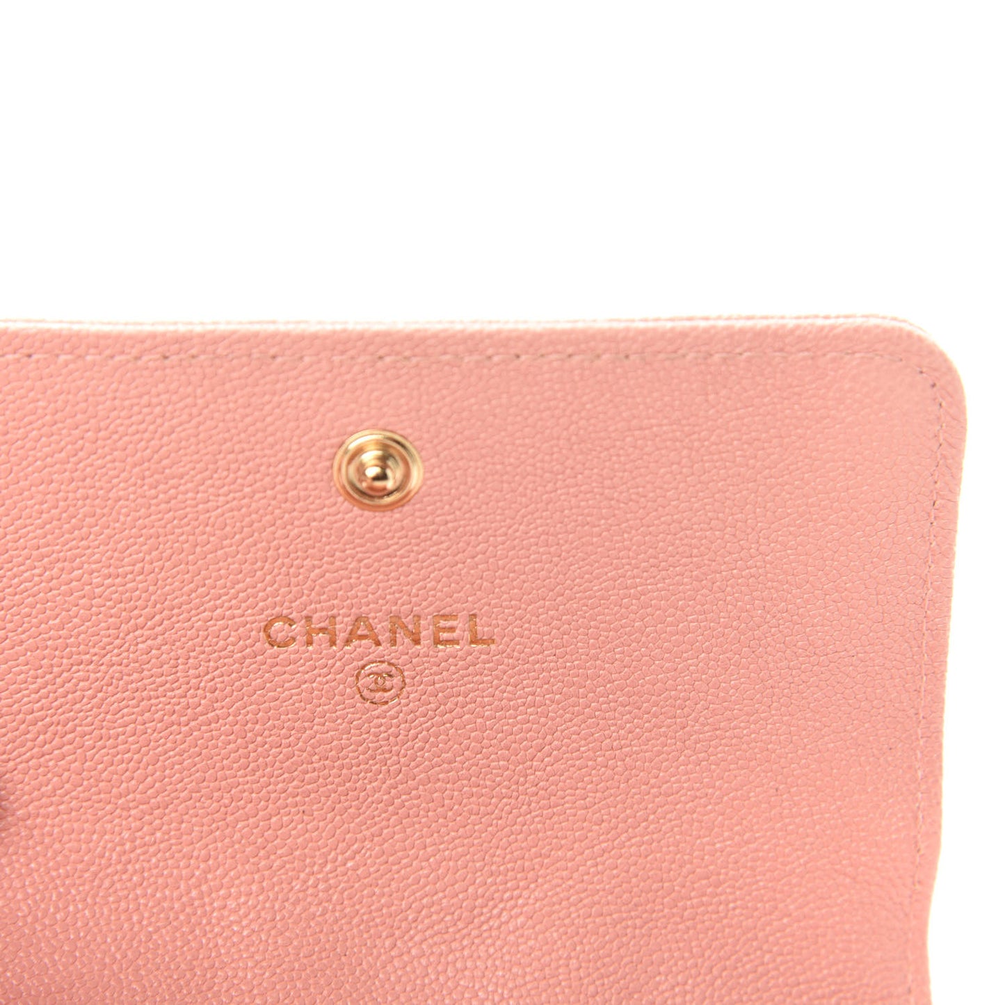 Caviar Quilted Boy Card Holder Wallet Light Pink
