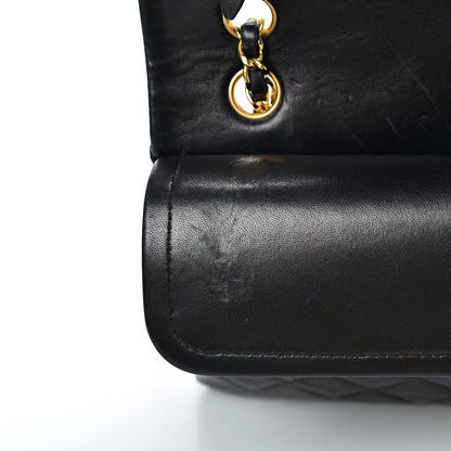 Chanel Lambskin Quilted Medium Double Flap Black 14 of 17