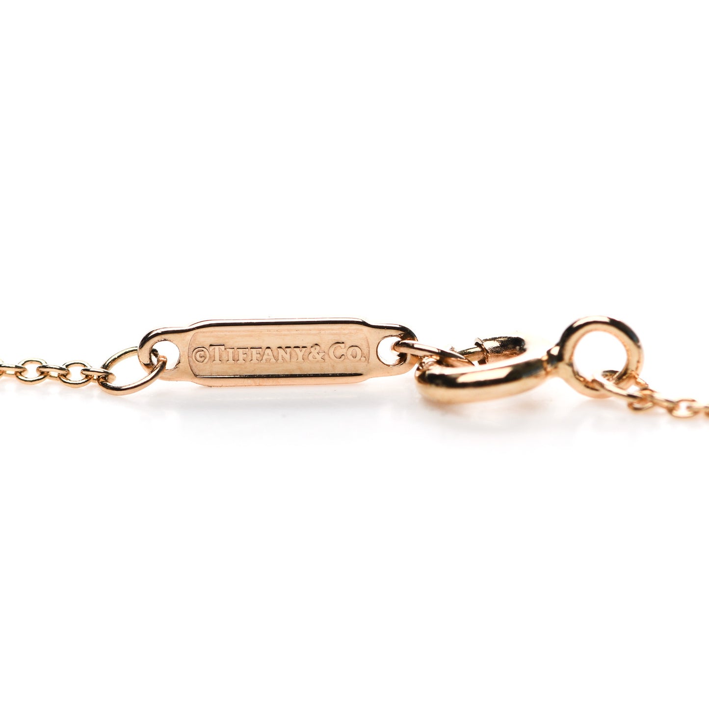 18K Rose Gold Diamond Small T Smile Pendant Necklace