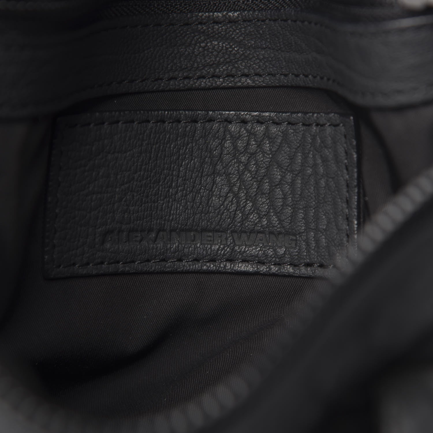 Alexander Wang Pebbled Lambskin Rocco Matte Black Iridescent Hardware 5 of 10