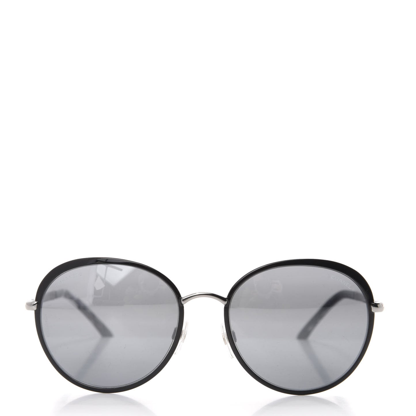Round Spring Sunglasses 4206 Black Silver