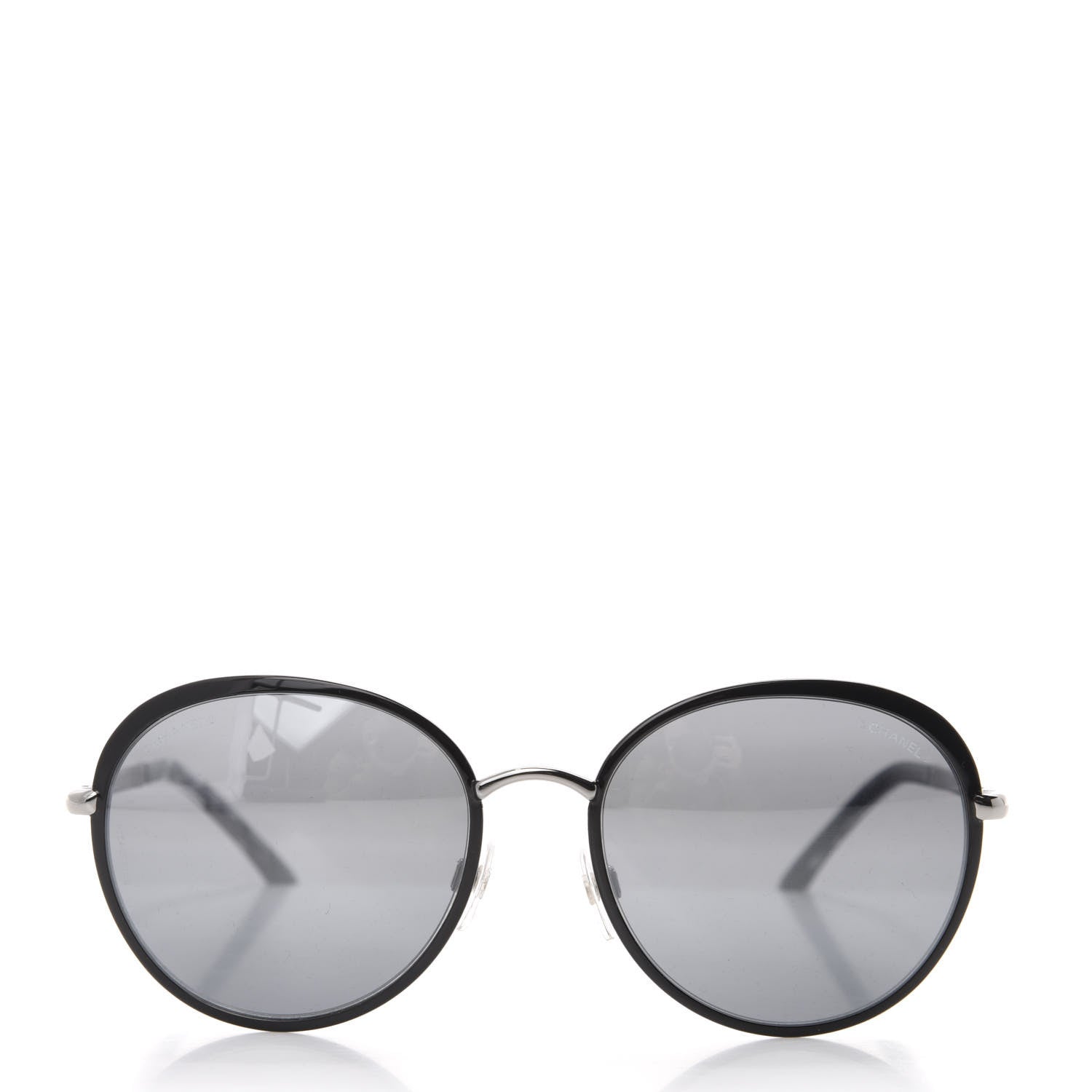 Chanel Round Spring Sunglasses 4206 Black Silver 2 of 8