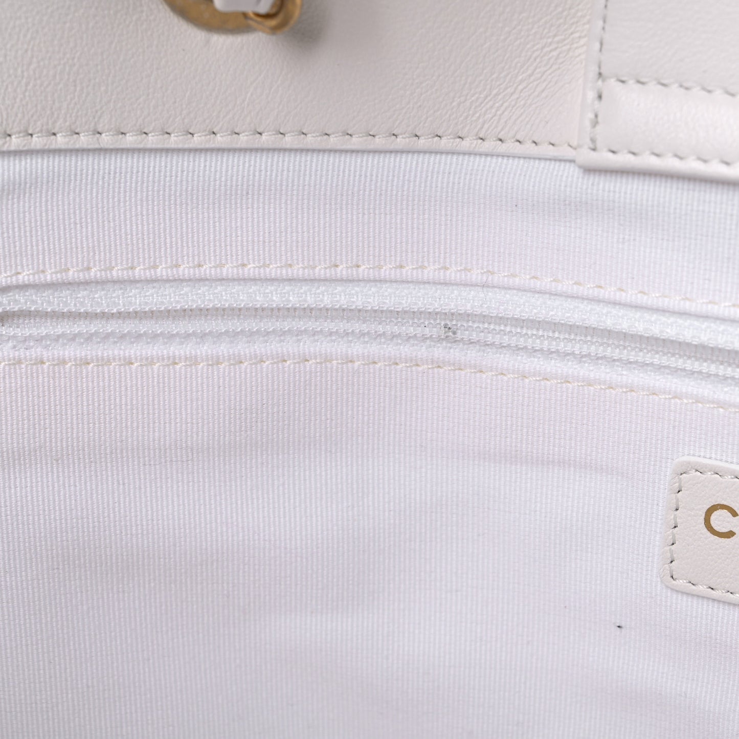 Lambskin Quilted Large Classic Shopping Tote White