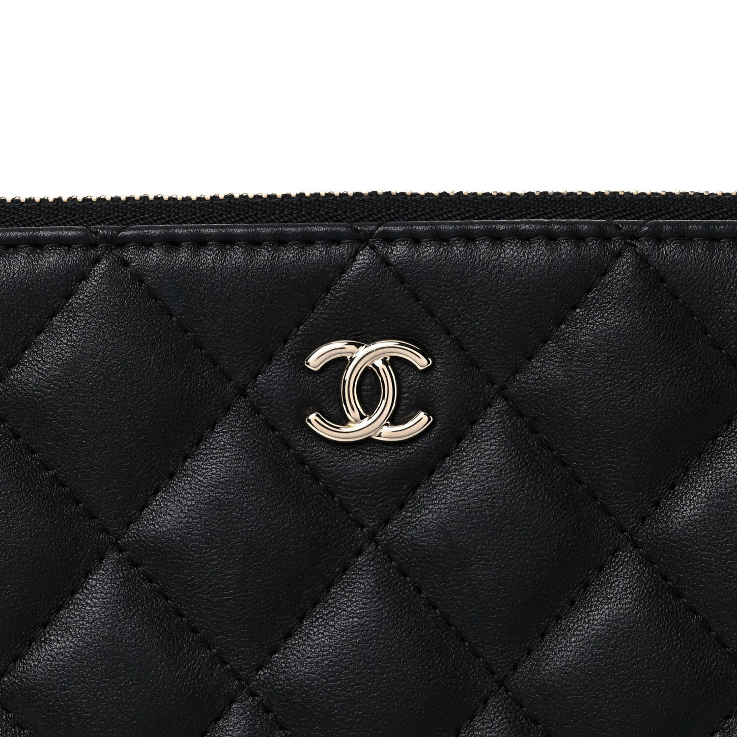 Chanel Lambskin Quilted Large Cosmetic Case Black 10 of 11