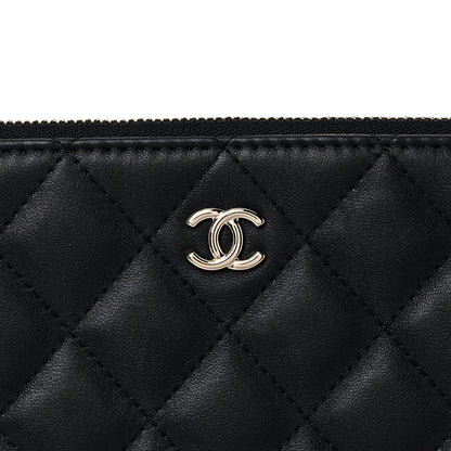 Chanel Lambskin Quilted Large Cosmetic Case Black 10 of 11