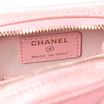 Chanel Iridescent Caviar Quilted Classic Clutch With Chain Pink 6 of 10