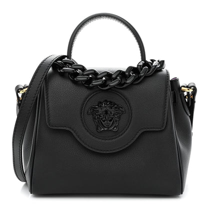 Versace Grained Calfskin Small La Medusa Top Handle Bag Black Lilac 1 of 10