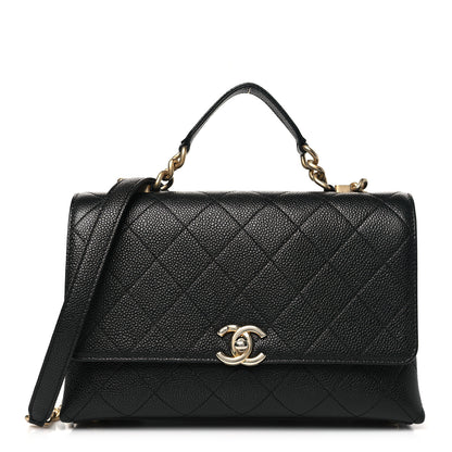 Chanel Grained Calfskin Small Stitched Flap Black 1 of 11