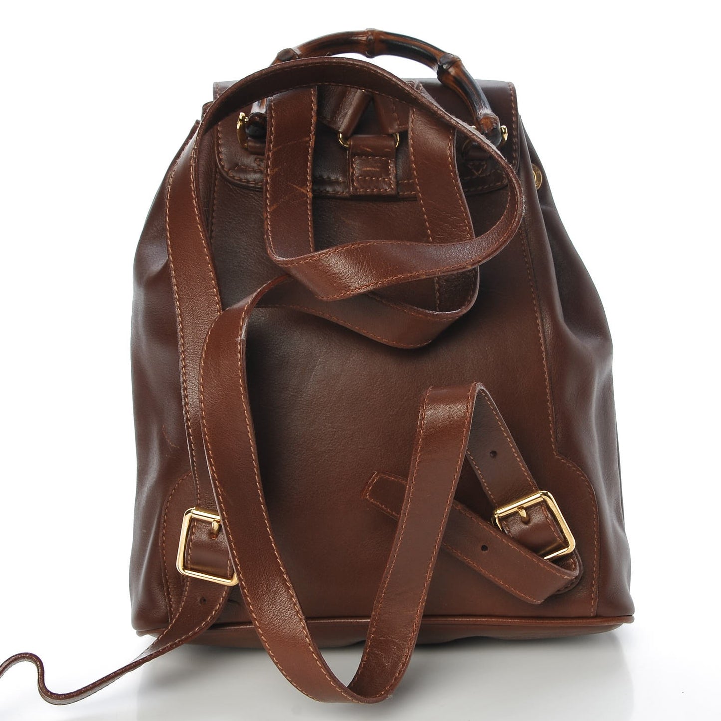 Calfskin Bamboo Backpack Brown