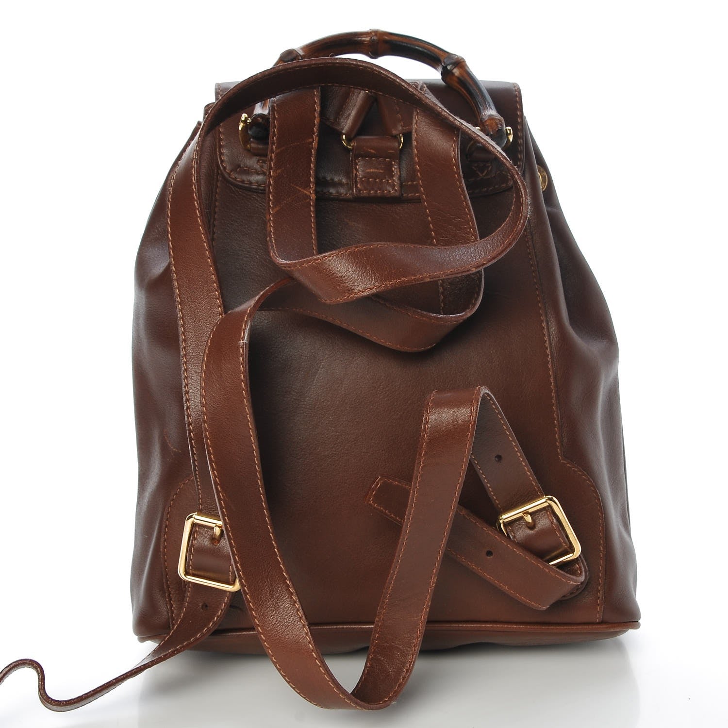 Gucci Calfskin Bamboo Backpack Brown 8 of 13
