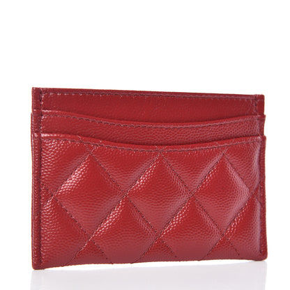 Chanel Caviar Quilted CC Card Holder Dark Red 3 of 9