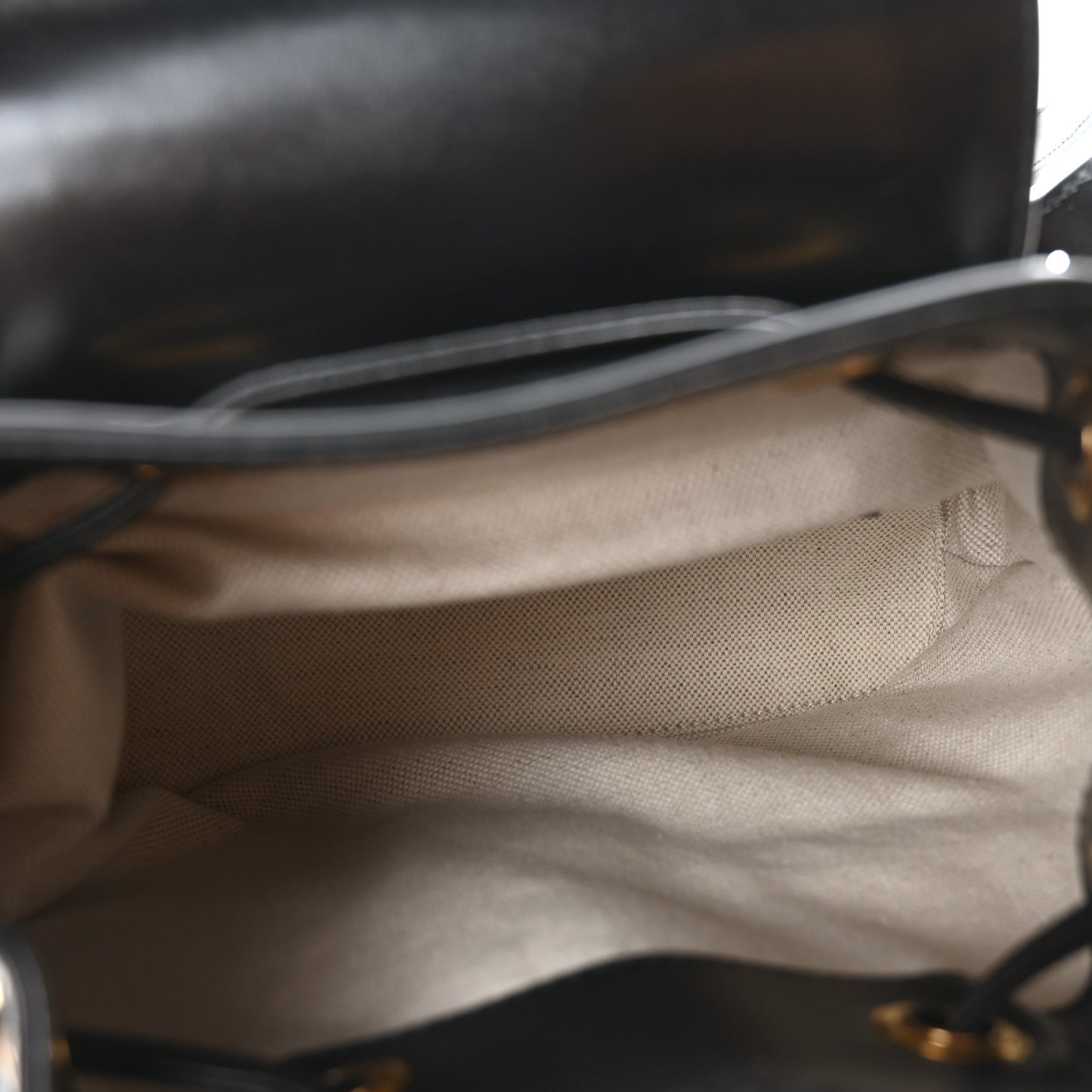 Calfskin Bamboo Backpack Black