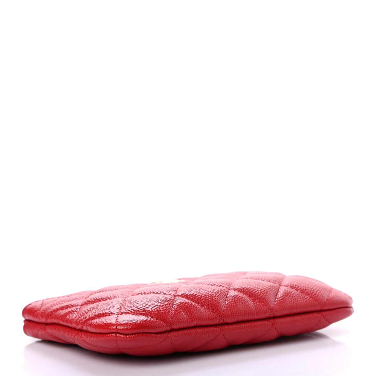Caviar Quilted Small Cosmetic Case Red