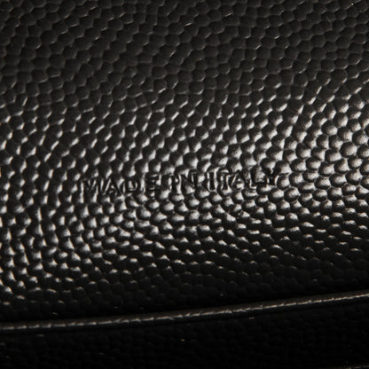 Saint Laurent Grain De Poudre Matelasse Chevron Monogram Envelope Chain Wallet Coal 7 of 7
