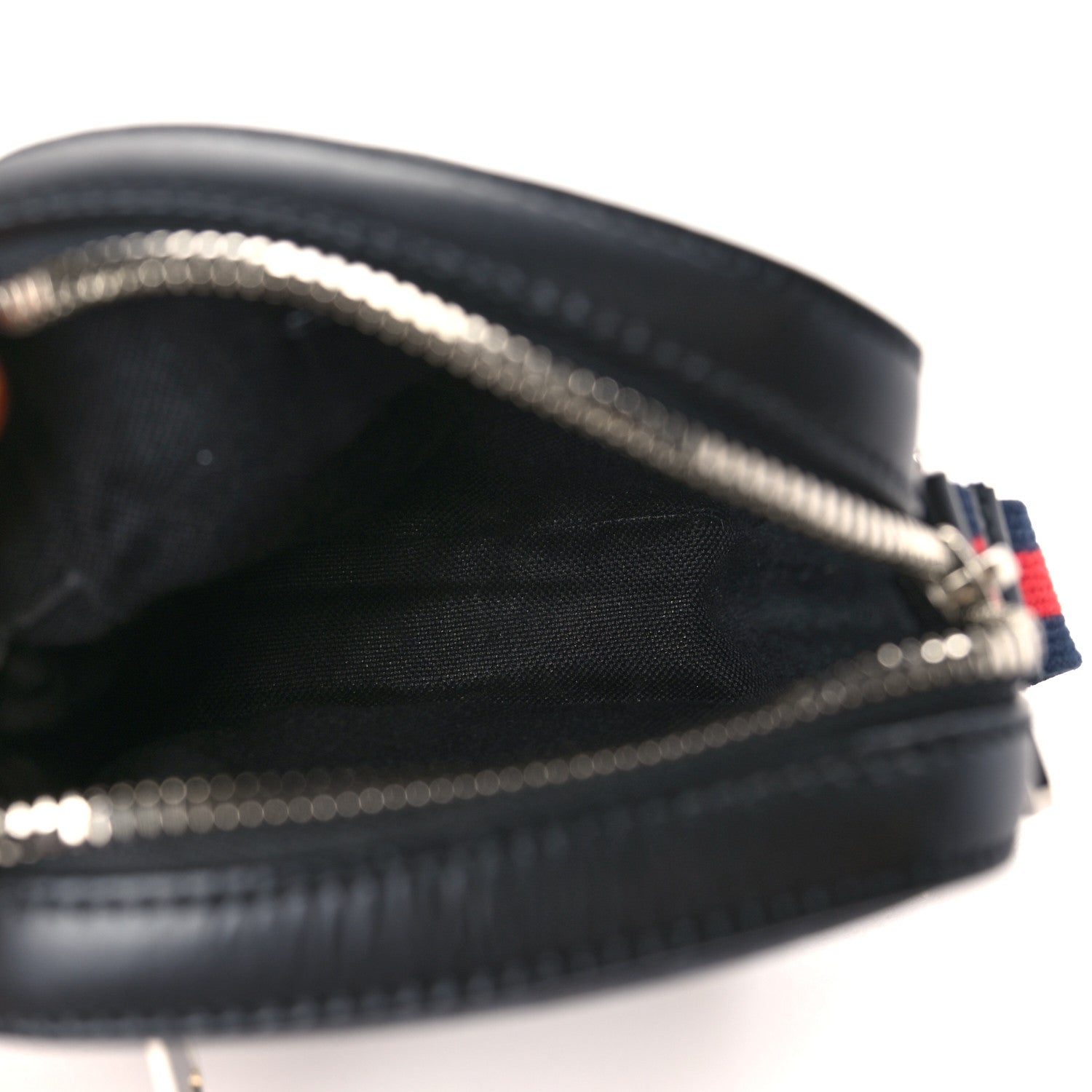 Gucci GG Supreme Monogram Appia Calfskin Web Small Camera Messenger Bag Black Grey 5 of 9