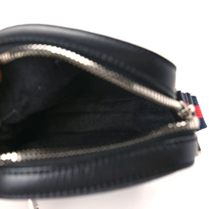 Gucci GG Supreme Monogram Appia Calfskin Web Small Camera Messenger Bag Black Grey 5 of 9
