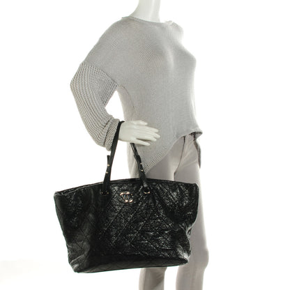 Chanel Glazed Calfskin XL On The Road Tote Black 2 of 7