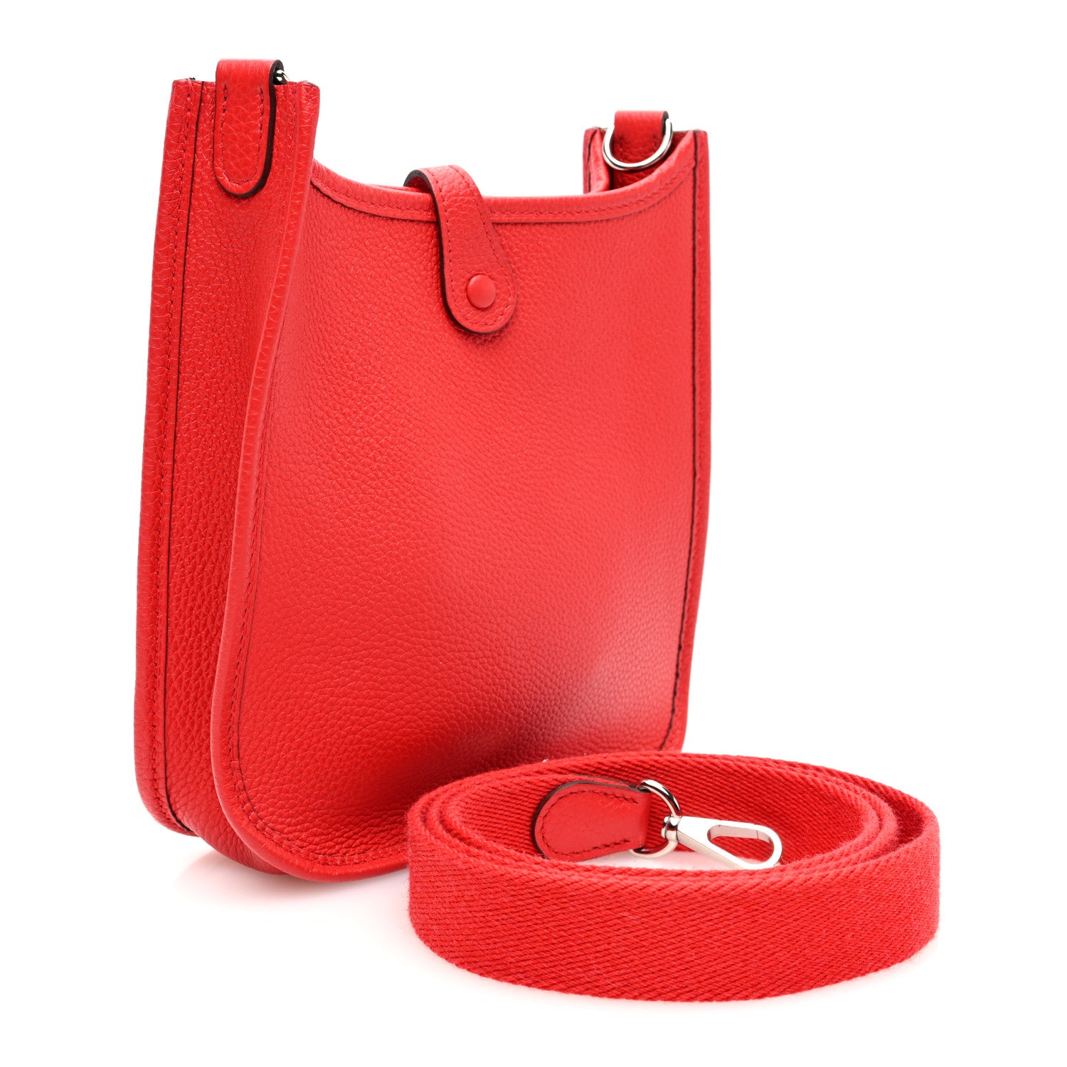 Hermes Taurillon Clemence Evelyne TPM Rouge Casaque 3 of 10
