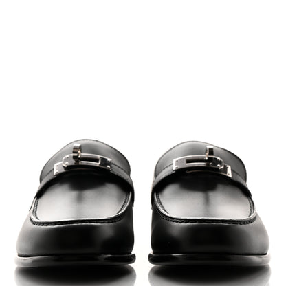 Hermes Calfskin Womens Destin Loafers 37 Black 2 of 9