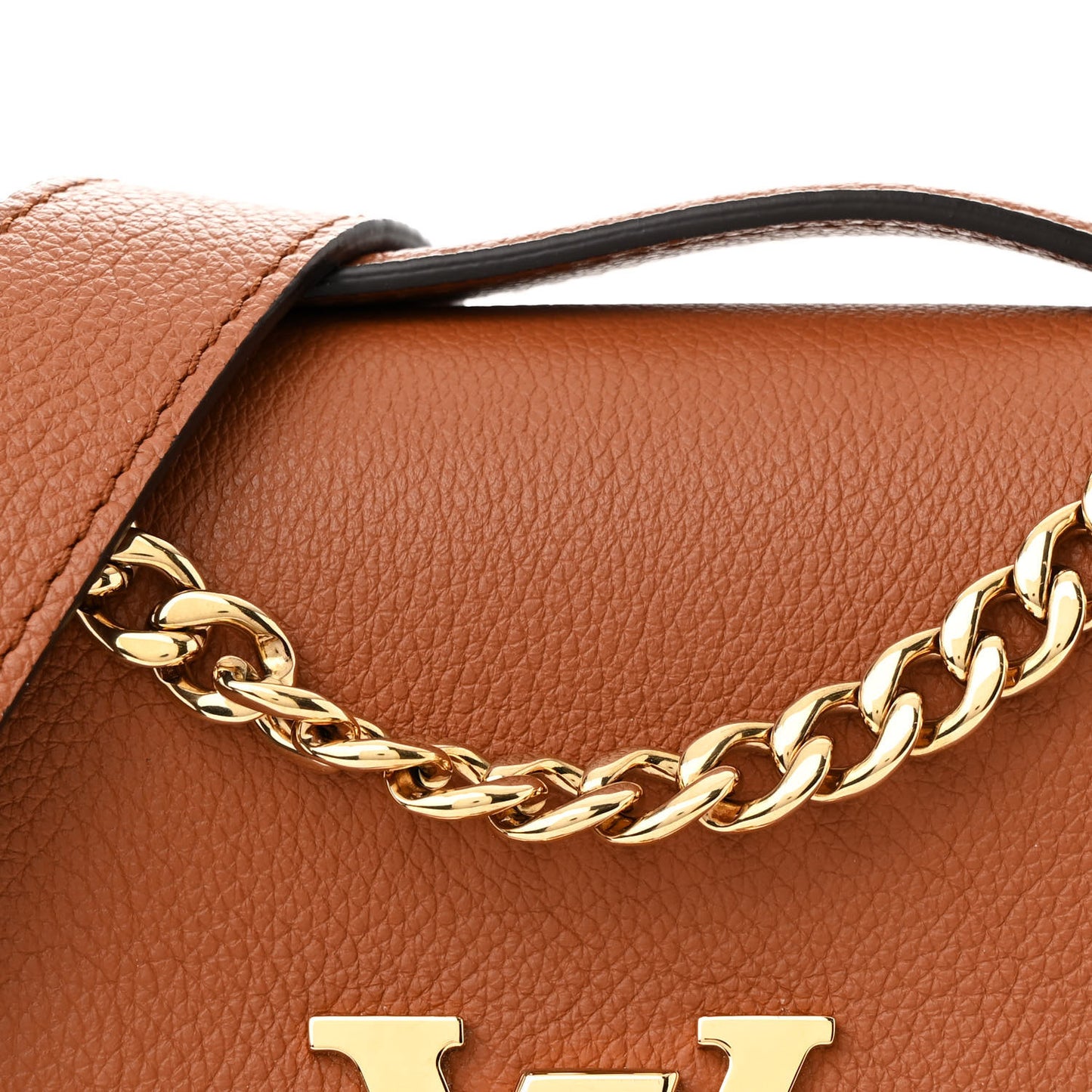Grained Calfskin Lockme Oxford Cognac
