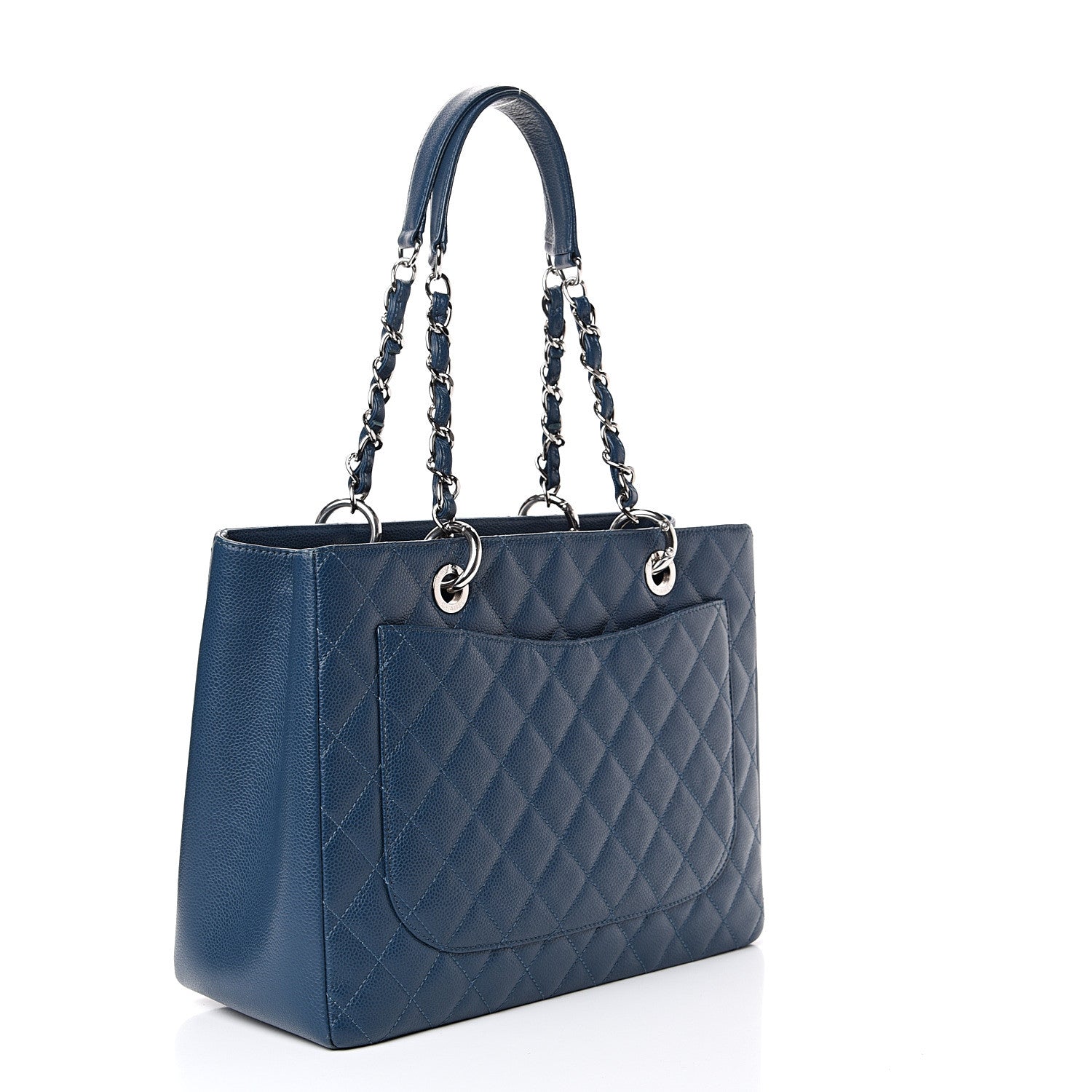 Chanel Caviar Quilted Grand Shopping Tote GST Dark Blue 2 of 14