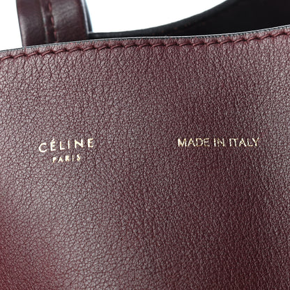 Celine Calfskin Suede Large Phantom Luggage Cabas Burgundy Blue 10 of 13