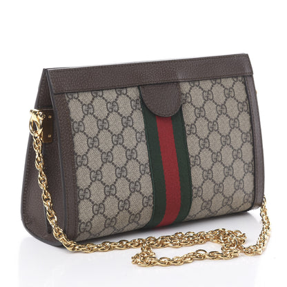 Gucci GG Supreme Monogram Web Small Ophidia Chain Shoulder Bag Brown 2 of 7