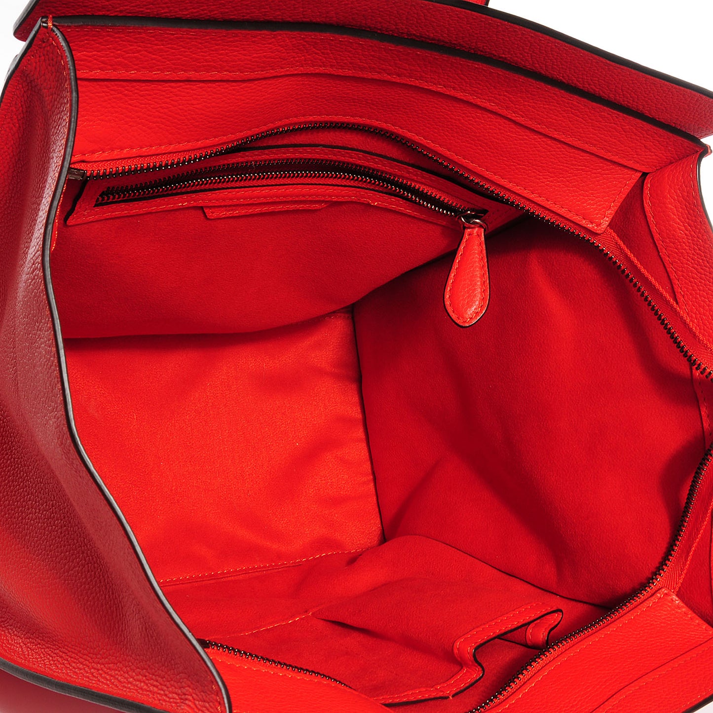 Drummed Calfskin Mini Luggage Vermillion