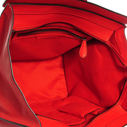 Celine Drummed Calfskin Mini Luggage Vermillion 5 of 8