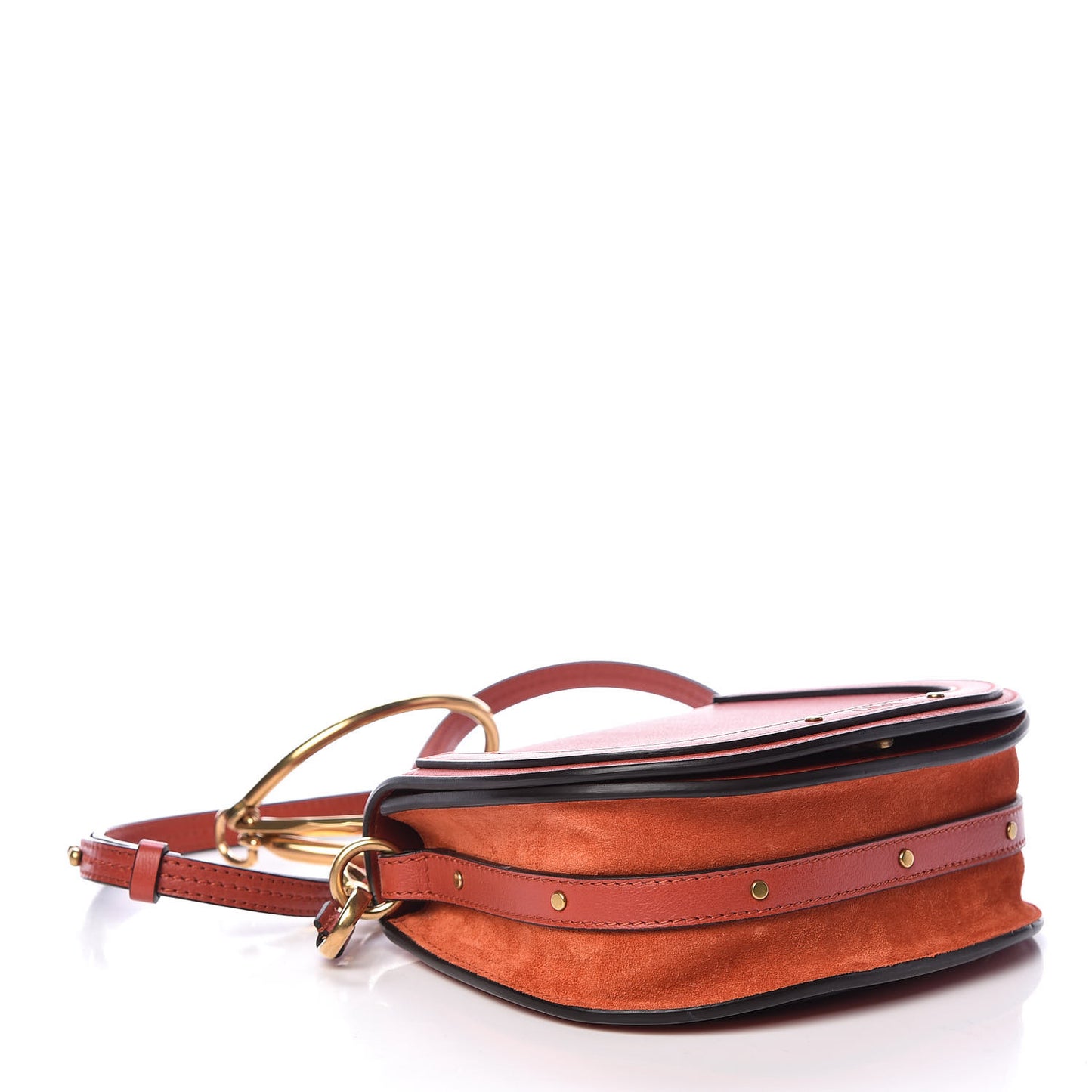 Calfskin Small Nile Bracelet Bag Earthy Red
