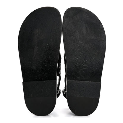 Chanel Lambskin Velcro Dad Sandals 38 So Black 6 of 14