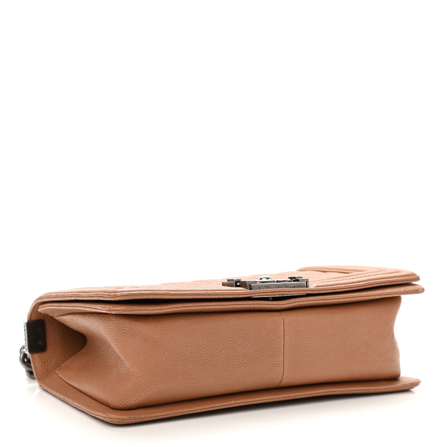 Caviar Quilted Medium Boy Flap Camel