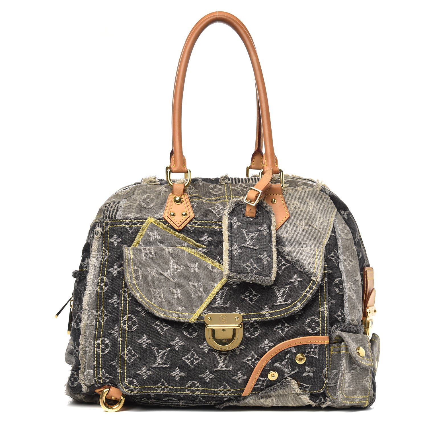 Louis Vuitton Denim Patchwork Bowly Black 1 of 14
