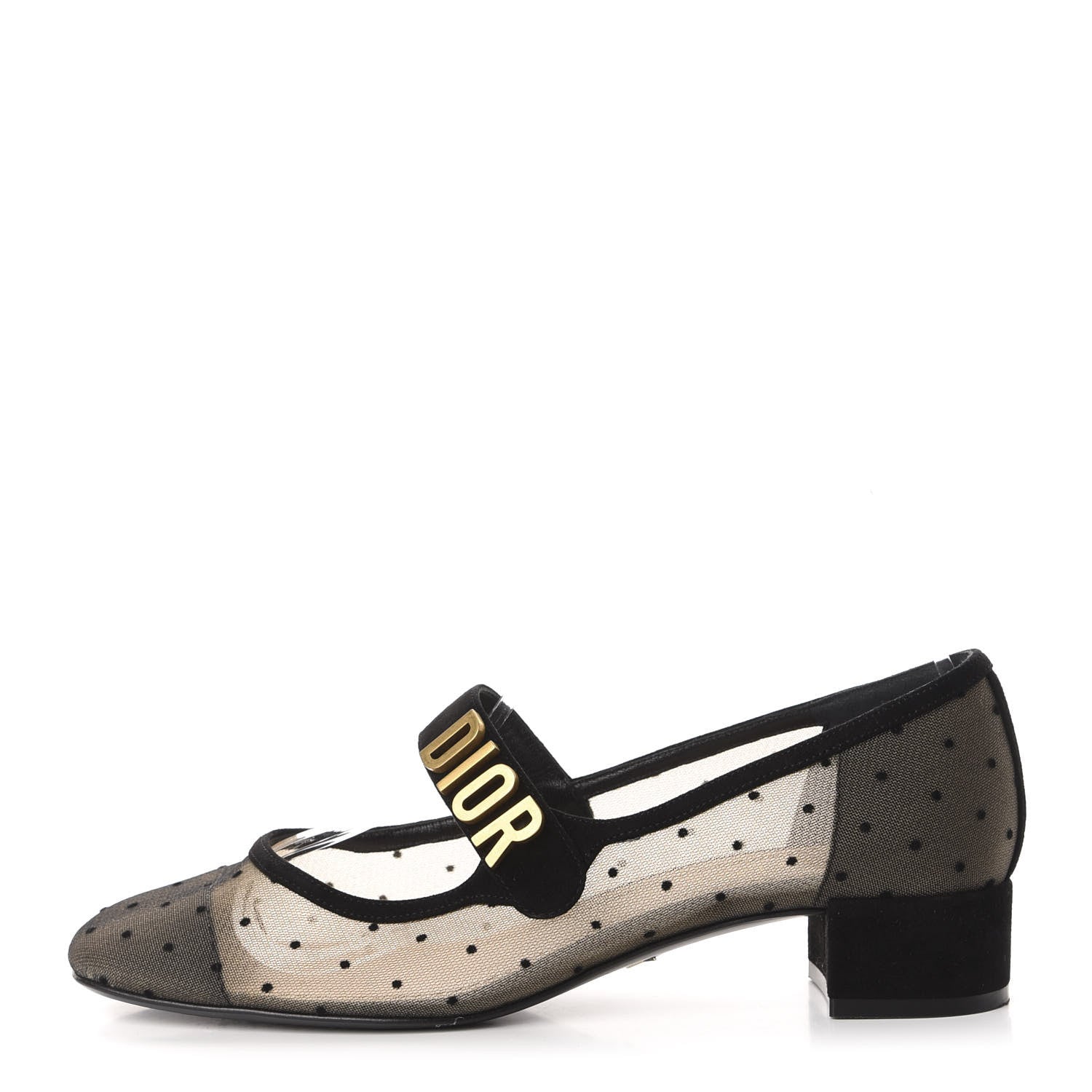 Christian Dior Mesh Plumetis Suede Baby-D Ballet Pumps 39 Black 1 of 8