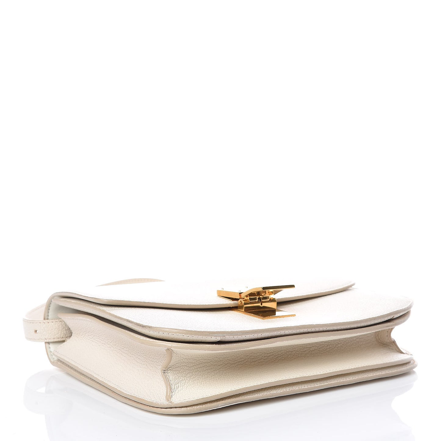 Goatskin Medium Classic Box Flap Bag White
