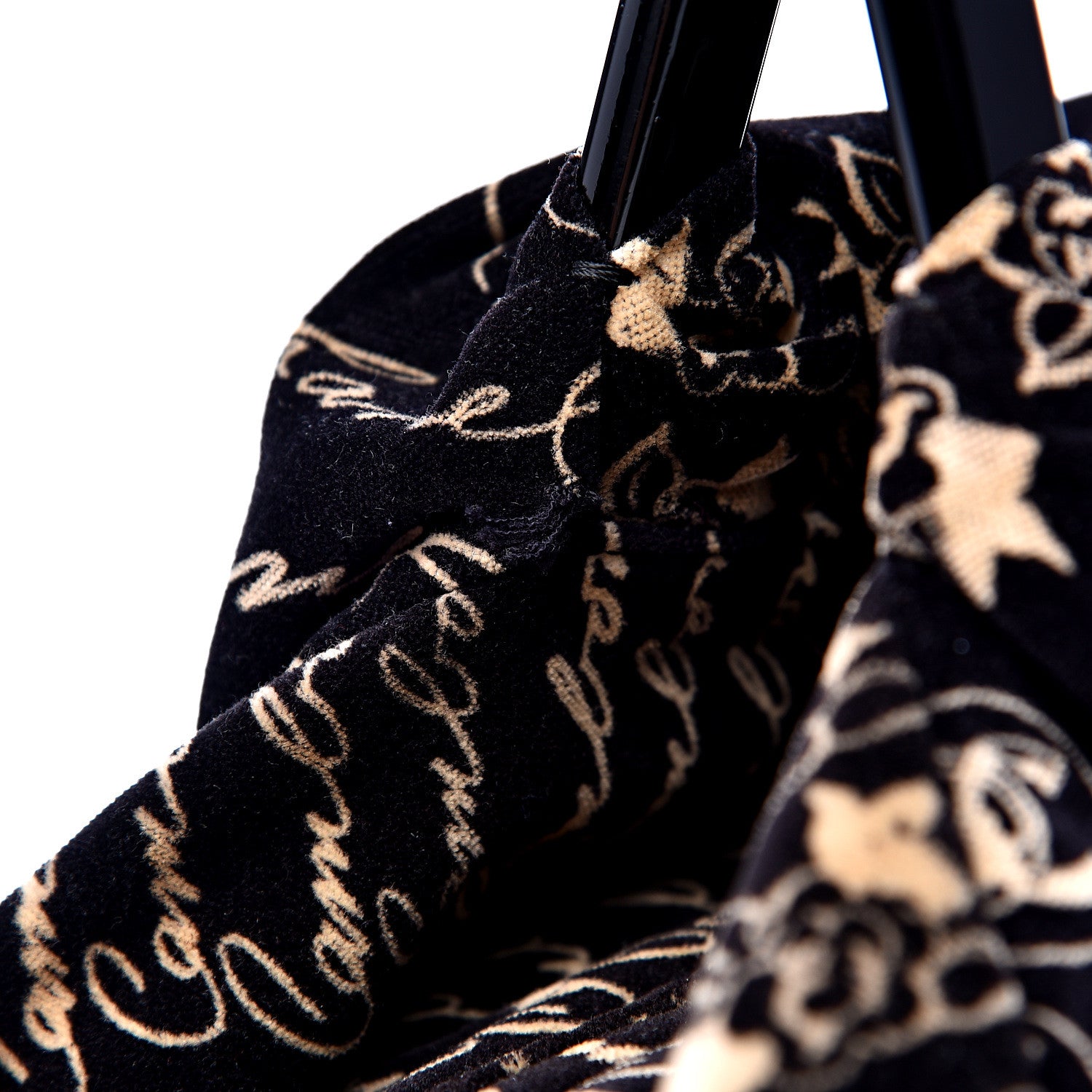 Chanel Velvet Camellia Flower Print Tote Black 9 of 9