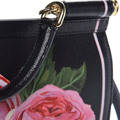 Dolce & Gabbana Dauphine Rose Print Medium Miss Sicily Satchel Black 10 of 10