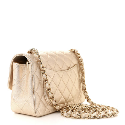 Chanel Metallic Lambskin Quilted Mini Rectangular Flap Gold 3 of 10