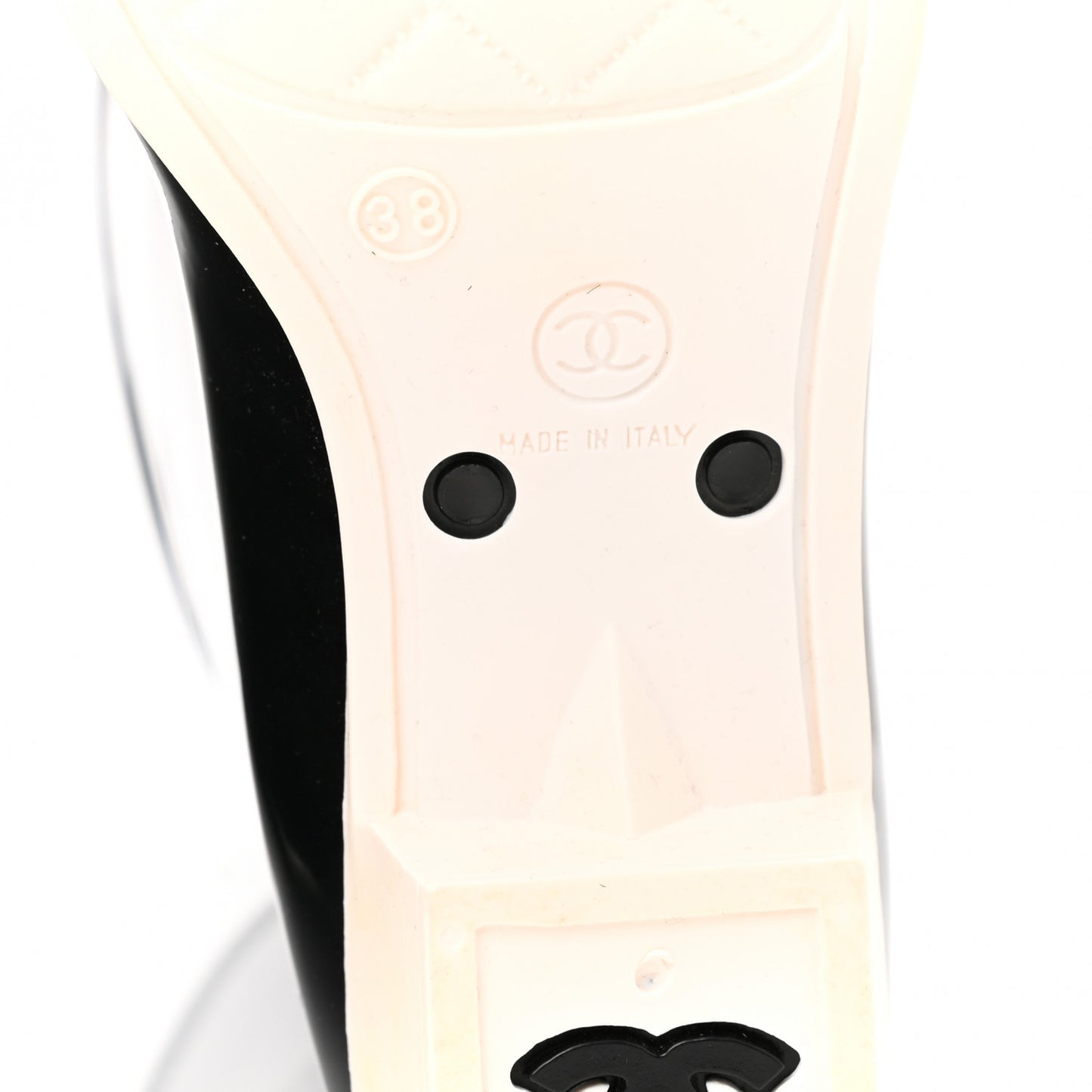 Rubber Camellia Rain Boots 38 Black