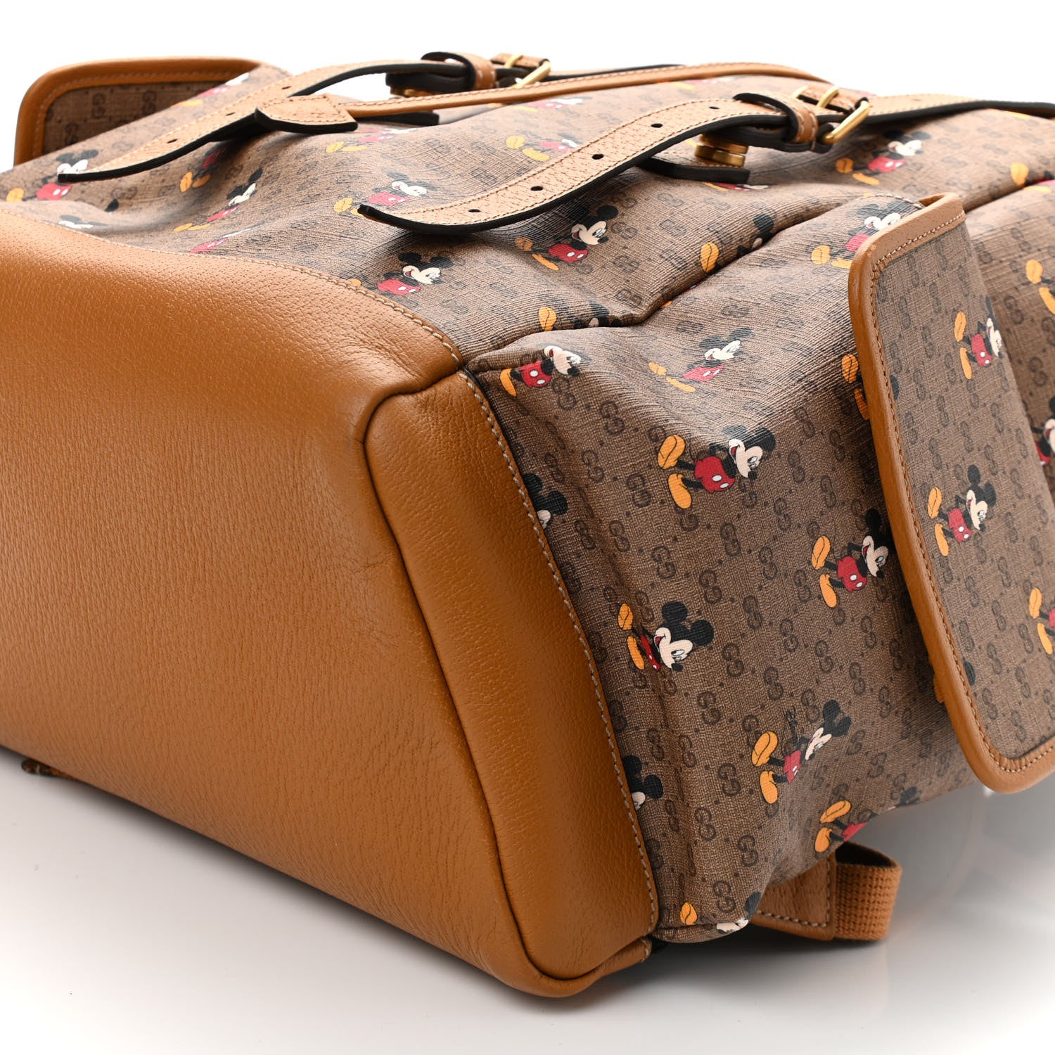 Gucci X DISNEY Mini Vintage GG Supreme Monogram Mickey Mouse Medium Backpack Beige Vintage Sun Oil 10 of 10